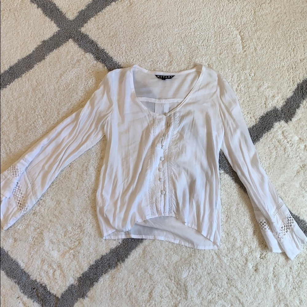 KIVARI White Crochet Lace Blouse